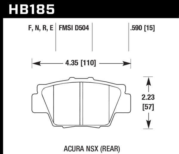 HB185N.590 - Hawk HP Plus Brake Pads; Rear - Image 3