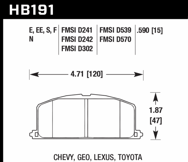 HB191N.590 - Hawk HP Plus Brake Pads; Front - Image 3