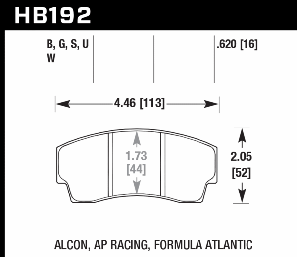 HB192D.620 - Hawk ER-1 Brake Pads; - Image 3