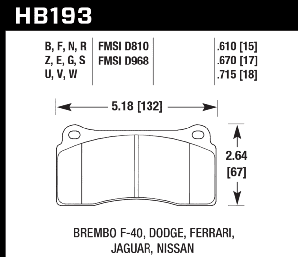 HB193F.670 - Hawk HPS Brake Pads; - Image 3