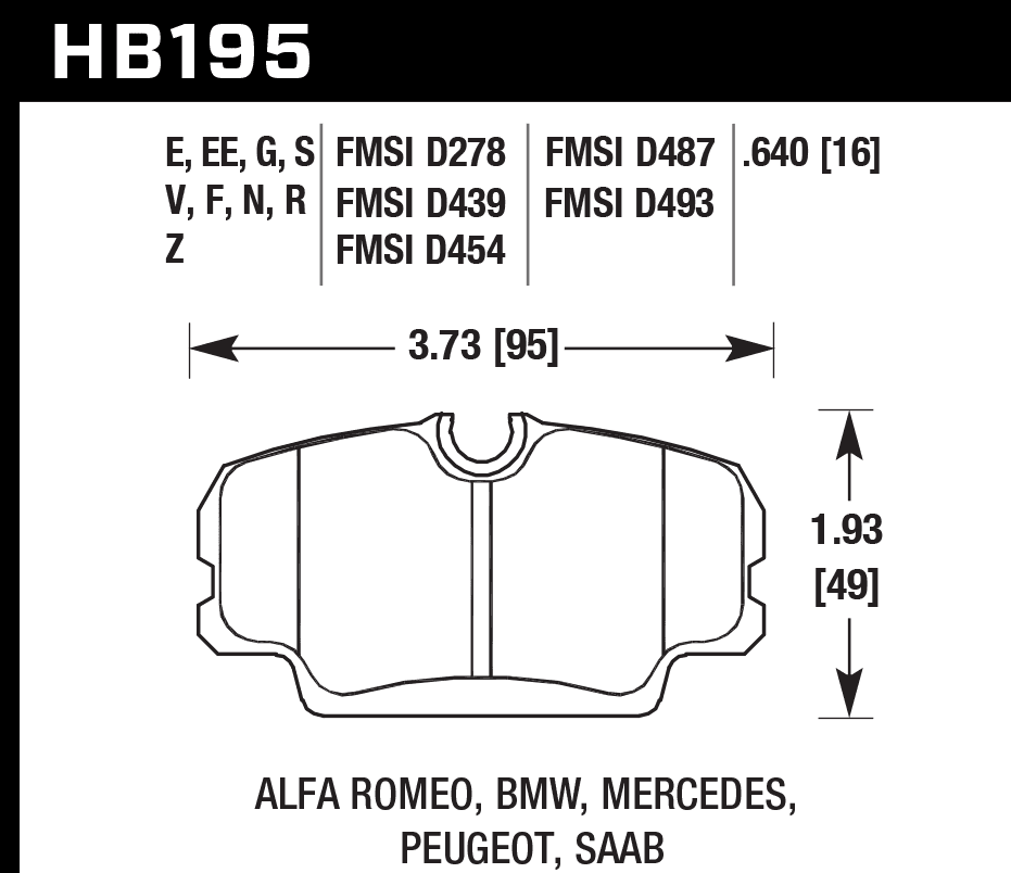 HB195N.640 - Hawk HP Plus Brake Pads; Front - Image 3