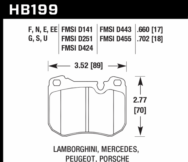 HB199S.702 - Hawk HT-10 Brake Pads; Front - Image 3