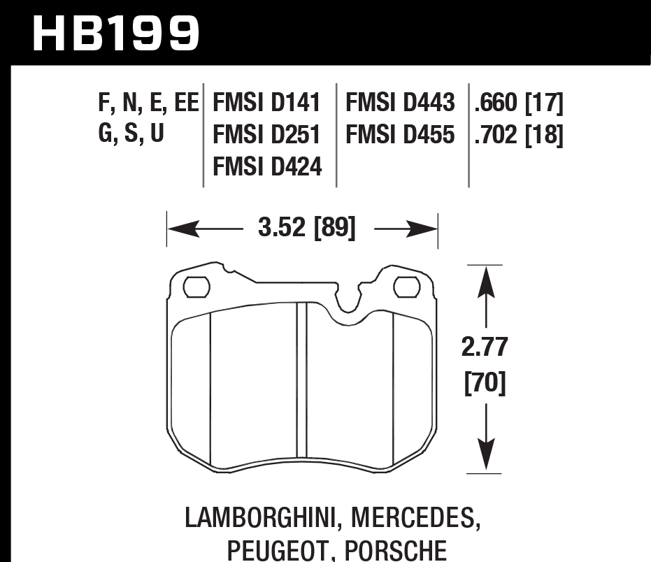 HB199S.702 - Hawk HT-10 Brake Pads; Front - Image 3