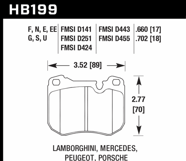 HB199U.702 - Hawk DTC-70 Brake Pads; Front - Image 3