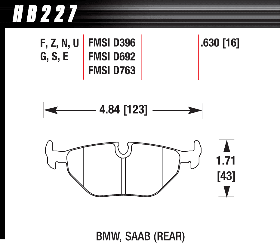 HB227Z.630 - Hawk PC Brake Pads; Rear - Image 3