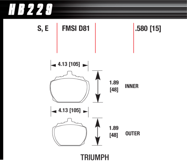 HB229E.580 - Hawk Blue 9012 Brake Pads; Front - Image 3