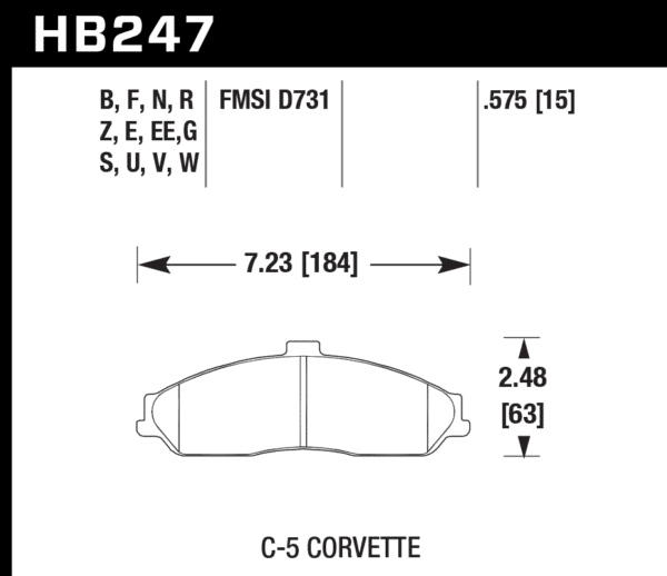 HB247E.575 - Hawk Blue 9012 Brake Pads; Front - Image 3