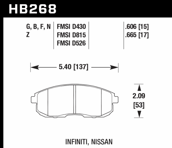 HB268F.665 - Hawk HPS Brake Pads; Front - Image 3