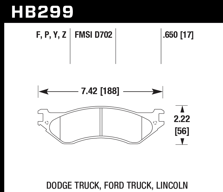 HB299Y.650 - Hawk LTS Brake Pads; Rear - Image 3