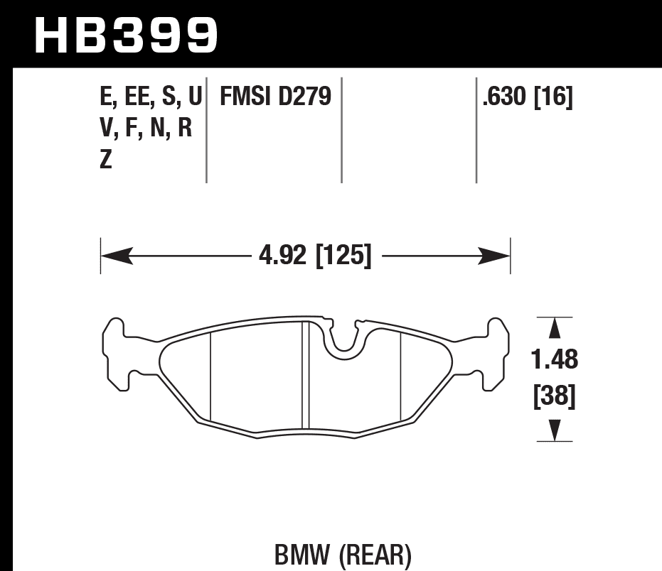 HB399G.630 - Hawk DTC-60 Brake Pads; Rear - Image 3