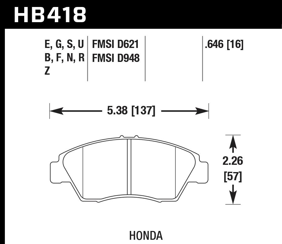 HB418D.646 - Hawk ER-1 Brake Pads; Front - Image 3