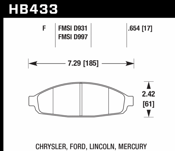 HB433G.654 - Hawk DTC-60 Brake Pads; Front - Image 3