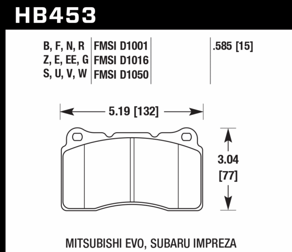 HB453Z.585 - Hawk PC Brake Pads; Front - Image 3