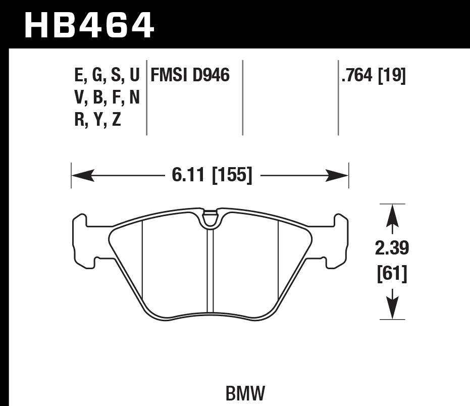 HB464Z.764 - Hawk PC Brake Pads; Front - Image 3