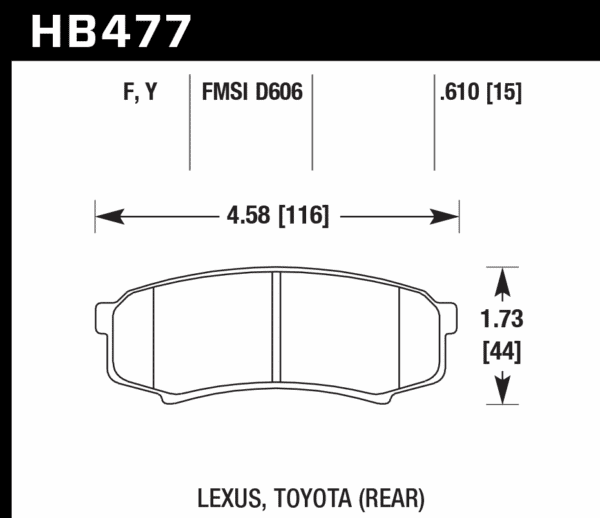 HB477P.610 - Hawk SuperDuty Brake Pads; Rear - Image 3
