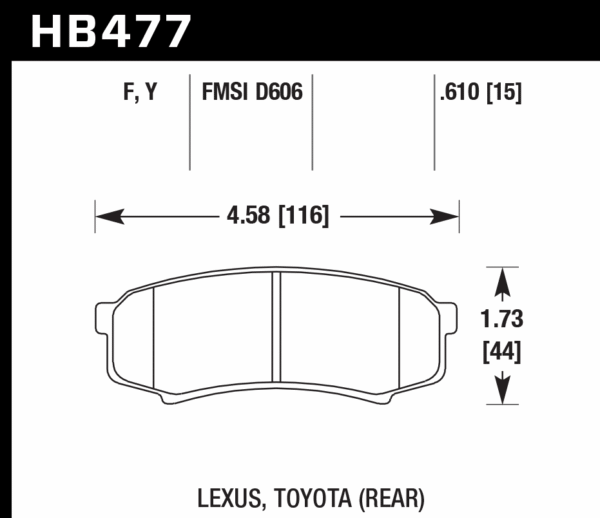 HB477F.610 - Hawk HPS Brake Pads; Rear - Image 3