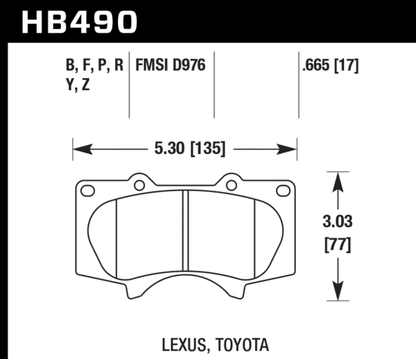 HB490F.665 - Hawk HPS Brake Pads; Front - Image 3
