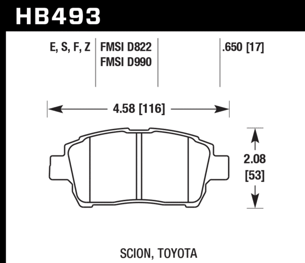 HB493E.650 - Hawk Blue 9012 Brake Pads; Front - Image 3