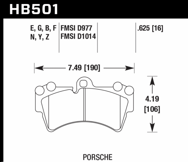 HB501N.625 - Hawk HP Plus Brake Pads; Front - Image 3