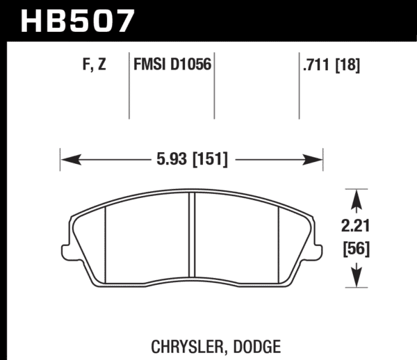 HB507F.711 - Hawk HPS Brake Pads; Front - Image 3