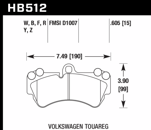 HB512Z.605 - Hawk PC Brake Pads; Front - Image 3