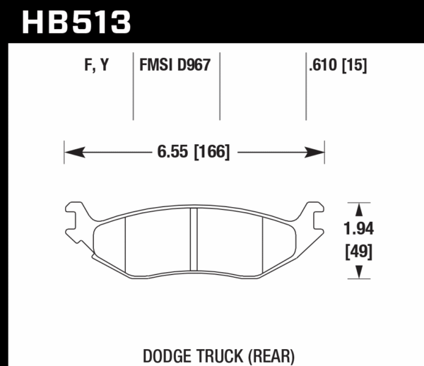 HB513Y.610 - Hawk LTS Brake Pads; Rear - Image 3