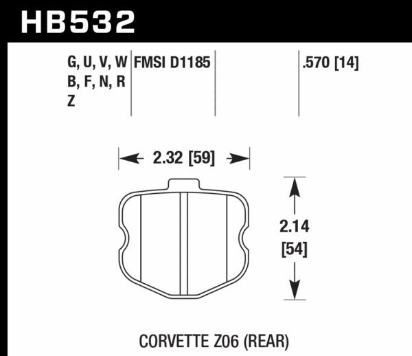 HB532N.570 - Hawk HP Plus Brake Pads; Rear - Image 3