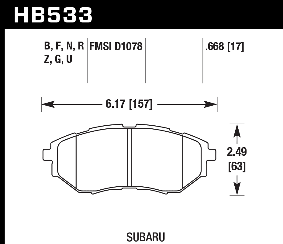 HB533N.668 - Hawk HP Plus Brake Pads; Front - Image 3
