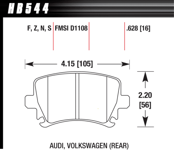 HB544Z.628 - Hawk PC Brake Pads; Rear - Image 3