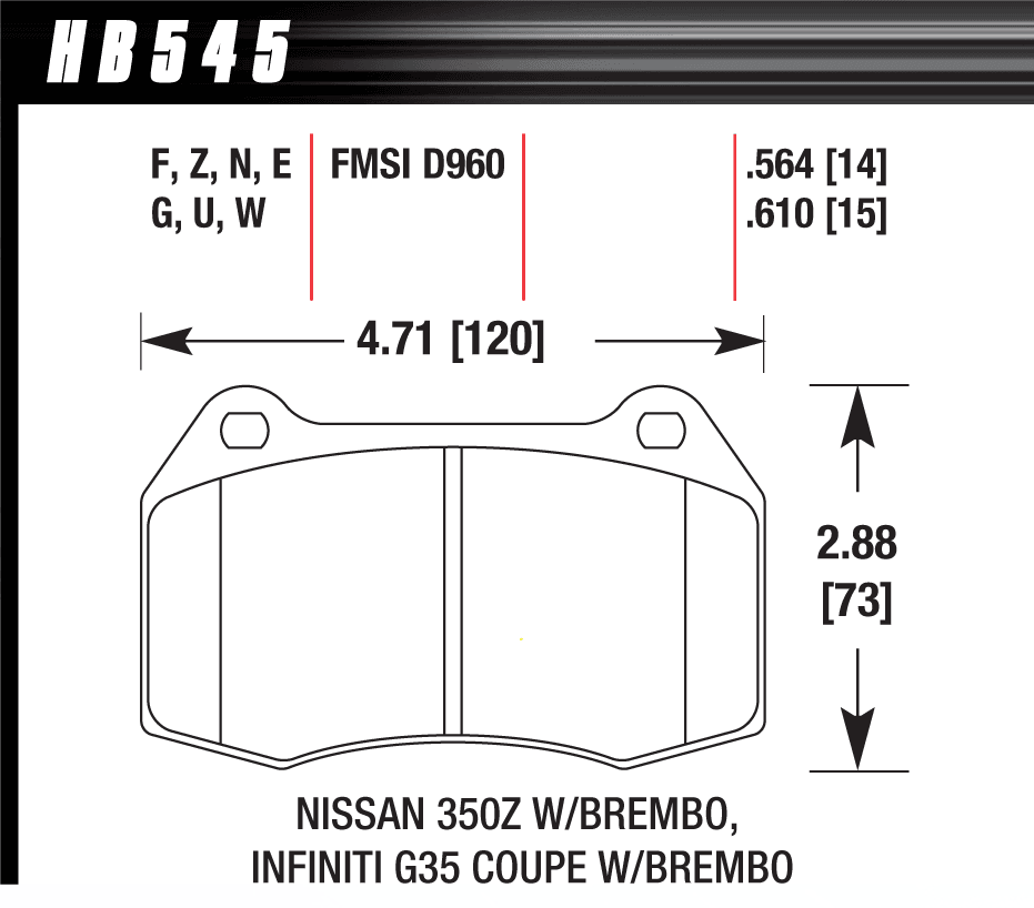 HB545Z.564 - Hawk PC Brake Pads; Front - Image 3