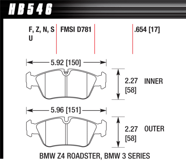 HB546U.654 - Hawk DTC-70 Brake Pads; Front - Image 3