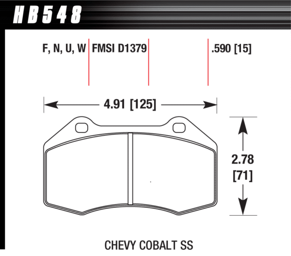 HB548F.510 - Hawk HPS Brake Pads; Front - Image 3