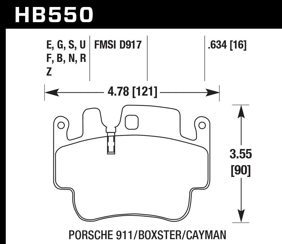 HB550N.634 - Hawk HP Plus Brake Pads; Front - Image 3