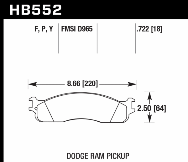HB552P.722 - Hawk SuperDuty Brake Pads; Front - Image 3