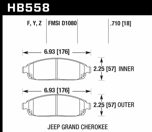 HB558F.710 - Hawk HPS Brake Pads; Front - Image 3