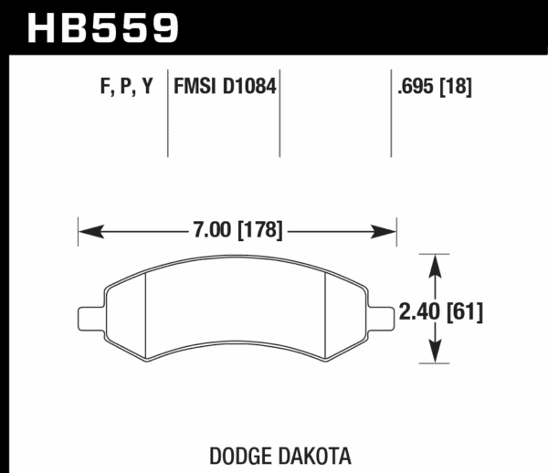 HB559F.695 - Hawk HPS Brake Pads; Front - Image 3