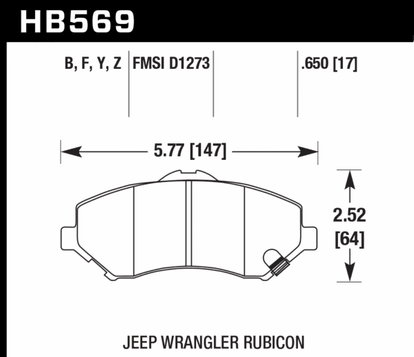 HB569B.650 - Hawk HPS 5.0 Brake Pads; Front - Image 3