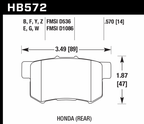 HB572B.570 - Hawk HPS 5.0 Brake Pads; Rear - Image 3