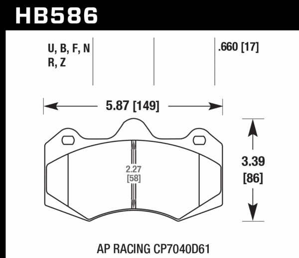 HB586N.660 - Hawk HP Plus Brake Pads; - Image 3