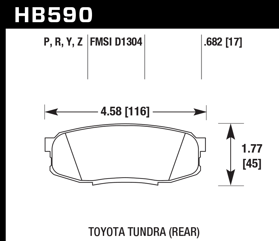 HB590Y.682 - Hawk LTS Brake Pads; Rear - Image 3
