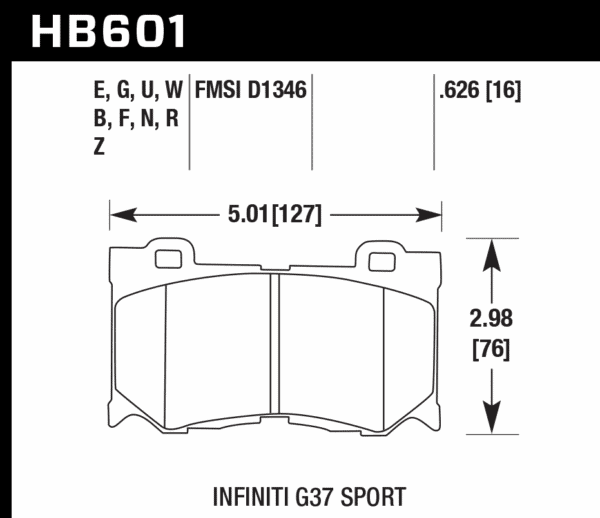 HB601Z.626 - Hawk PC Brake Pads; Front - Image 3