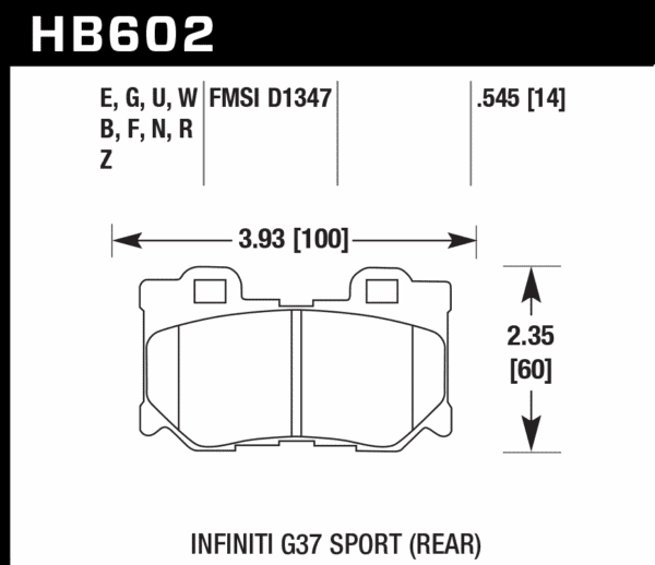 HB602F.545 - Hawk HPS Brake Pads; Rear - Image 3