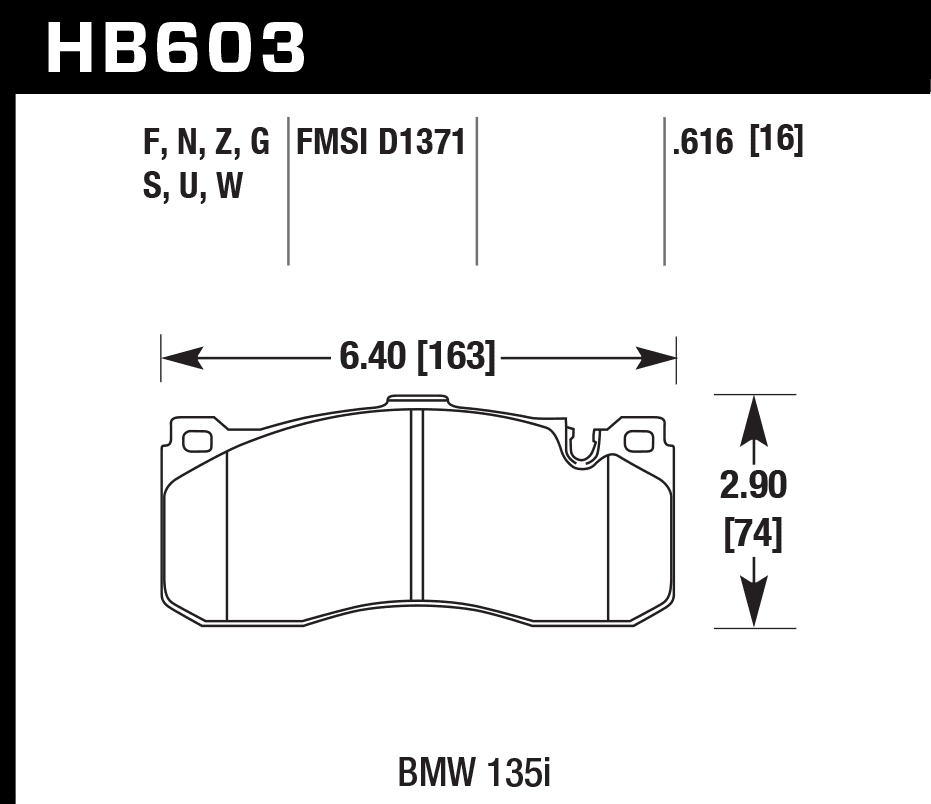 HB603F.616 - Hawk HPS Brake Pads; Front - Image 3