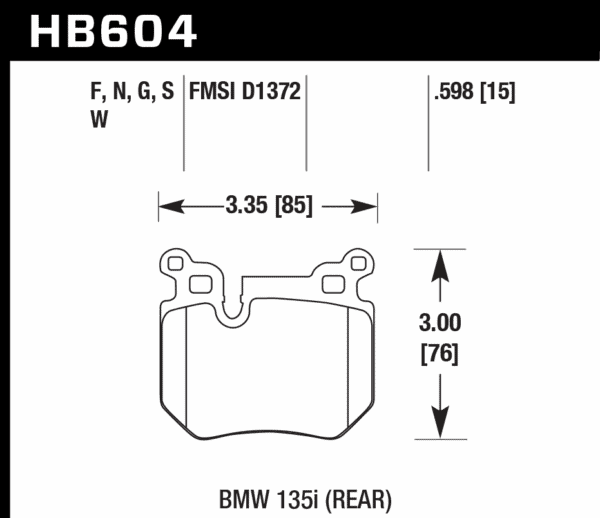 HB604W.598 - Hawk DTC-30 Brake Pads; Rear - Image 3
