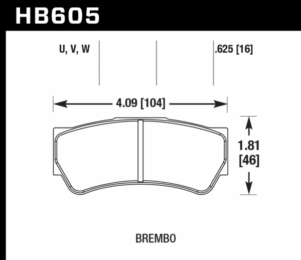 HB605U.625 - Hawk DTC-70 Brake Pads; - Image 3