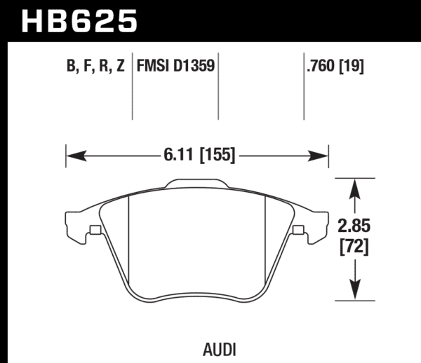 HB625B.760 - Hawk HPS 5.0 Brake Pads; Front - Image 3