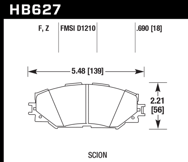 HB627F.690 - Hawk HPS Brake Pads; Front - Image 3