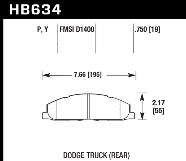 HB634Y.750 - Hawk LTS Brake Pads; Rear - Image 3