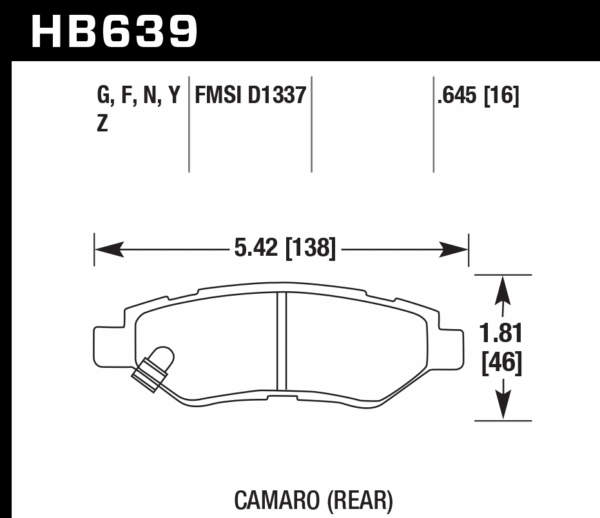 HB639B.645 - Hawk HPS 5.0 Brake Pads; Rear - Image 3