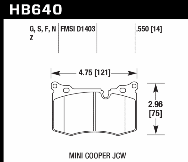 HB640G.550 - Hawk DTC-60 Brake Pads; Front - Image 3